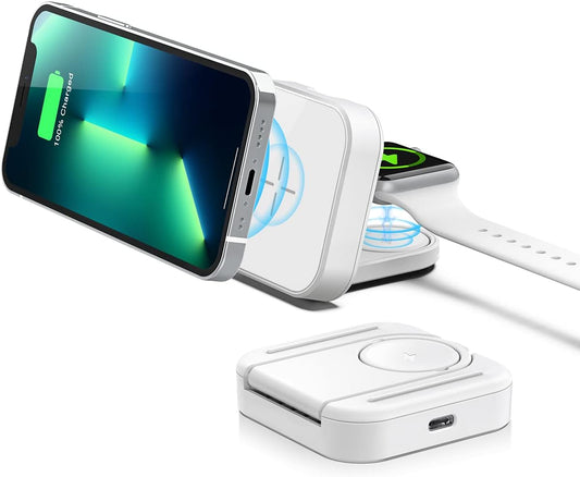 Murcia 2-in-1 Magnetic Wireless Charger and Folding Dual Fast Charging Station for iPhone 13/12 Series and Apple Watch SE/7/6/5/4/3/2/1