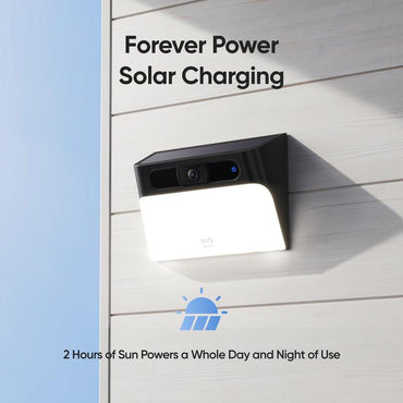Eufy Security Solar Wall Light Cam S120 - 2K Wireless Outdoor Security Camera with Forever Power and Motion Activated Lighting