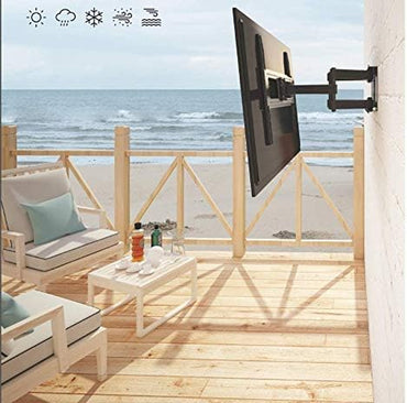 Mount Plus MP-LPA36-466W Outdoor Dual Arm Full Motion Weatherproof Wall Mount for 37” to 80” TVs (Max VESA 600x400)