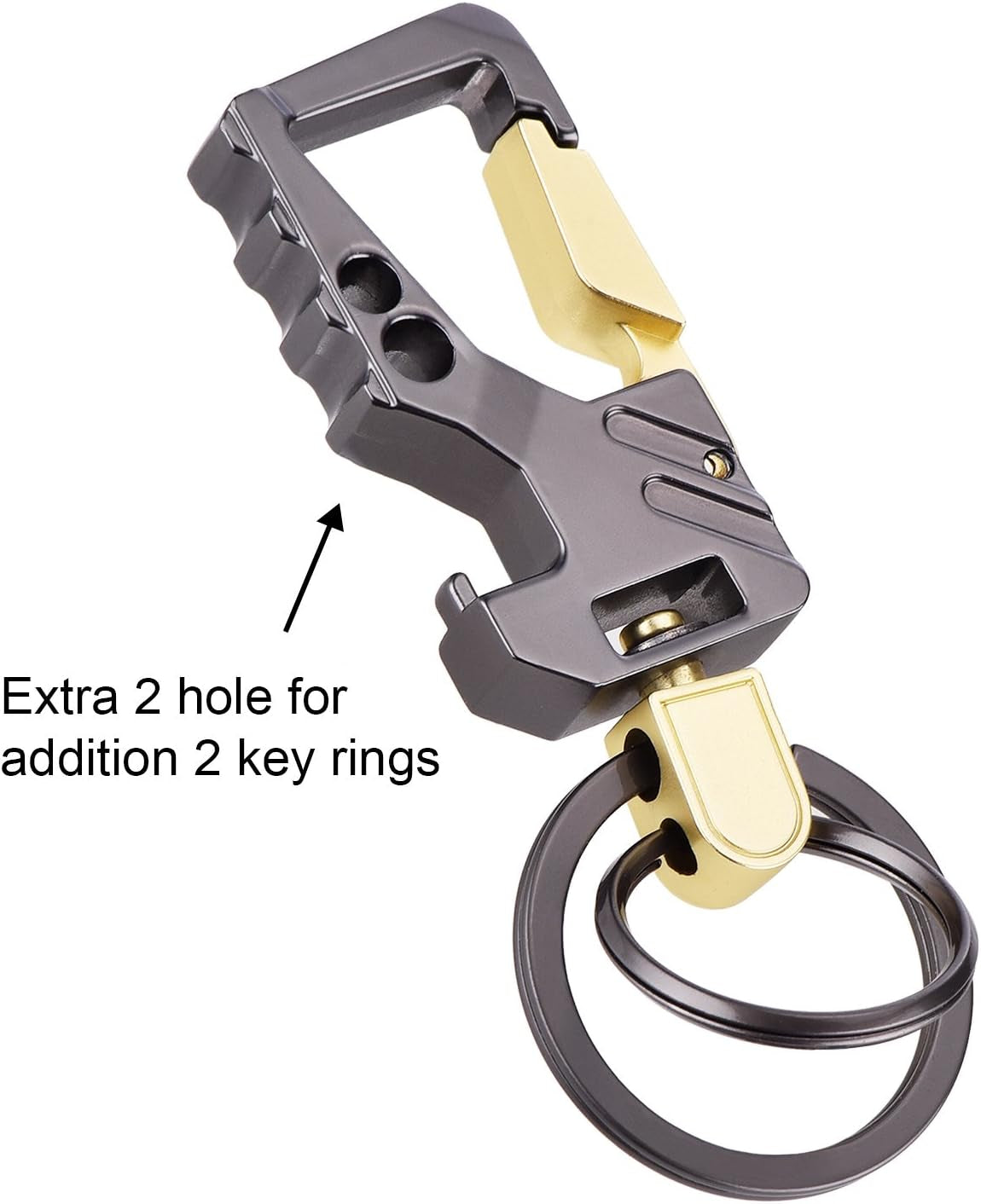 2-Pack Car Keychain Bottle Openers for Men and Women (Gunmetal and Gold)
