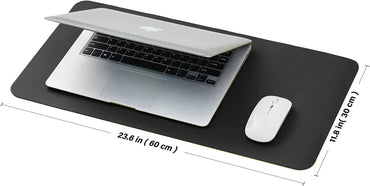 Compact Dual-Sided Cork Desk Mat - Versatile Desk Pad for Home and Office - Ideal for Mouse Usage and Desk Organization (Black, 23.6" x 11.8")