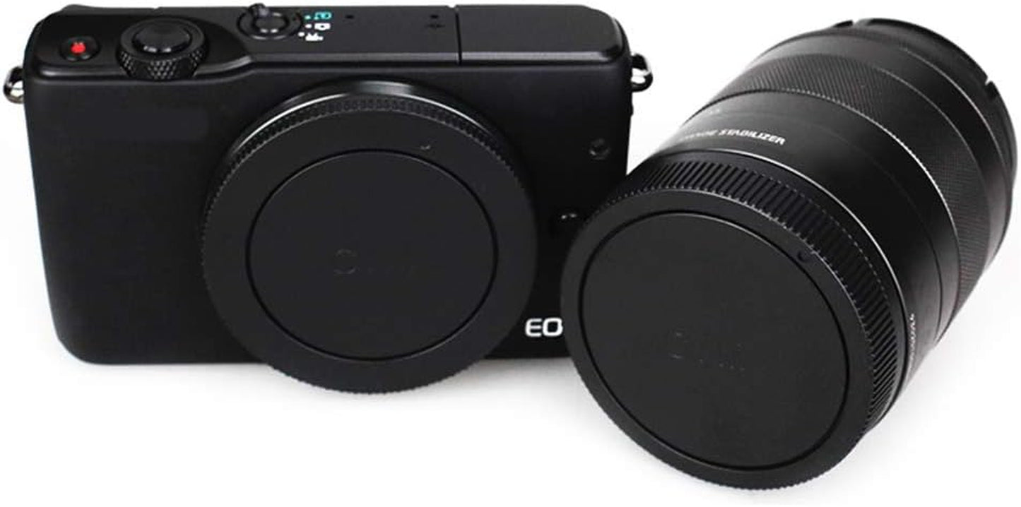 JJC 2-Pack Body and Rear Lens Cap Set for Canon EOS M Series Mirrorless Cameras and EF-M Mount Lenses