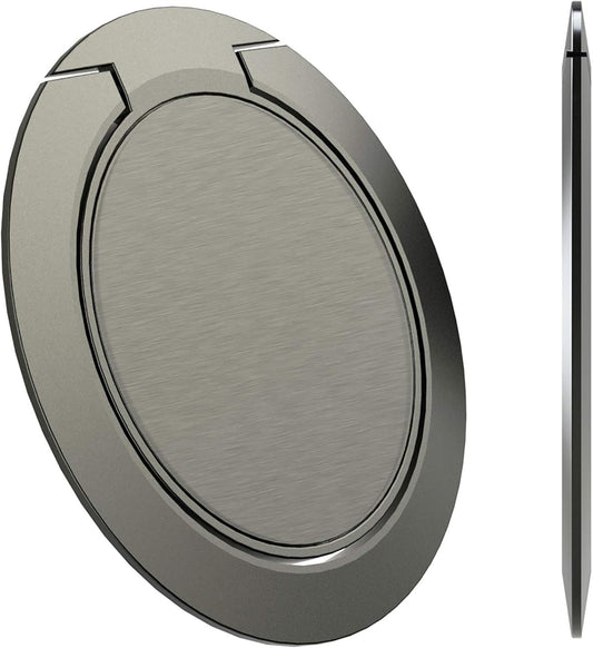 Attom Tech Tomorotec Ultra-Thin Phone Ring Holder - World's Slimmest Cell Phone Stand for Magnetic Car Mount, Compatible with iPhone and Samsung Smartphones (Black)