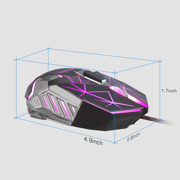 Magegee G10 Wired Gaming Mouse with 7-Color LED Backlighting, 6 Adjustable DPI Settings, Ergonomic Design, and 7 Programmable Buttons for PC Gamers