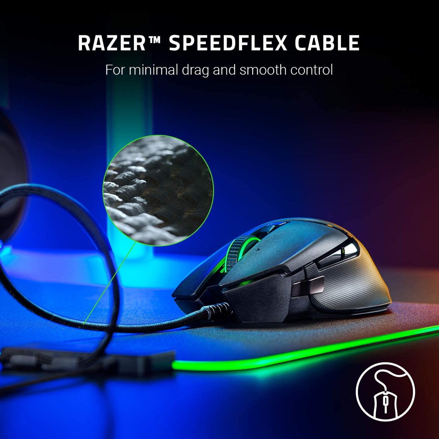 Razer Basilisk V2 Wired Gaming Mouse - 20,000 DPI Optical Sensor, High-Speed Switch, Chroma RGB Lighting, 11 Programmable Buttons, Classic Black