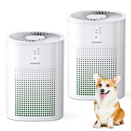 CHIVALZ 2-Pack Portable HEPA Air Purifiers for Home and Bedroom, Designed for Allergy Relief from Pets, Viruses, and Dust with 360° Air Intake System and Sleep Mode