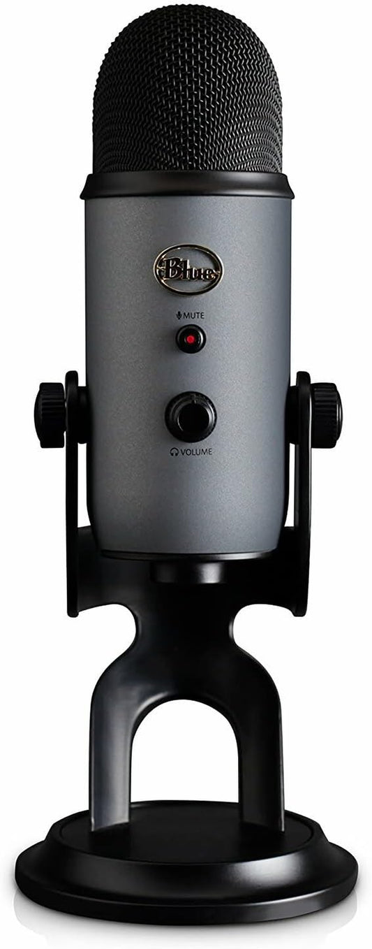 Blue Yeti USB Condenser Microphone for Professional Recording, Streaming, Gaming, and Podcasting on PC and Mac with Blue VO!CE Effects, Adjustable Stand, and Plug-and-Play Capability - Slate