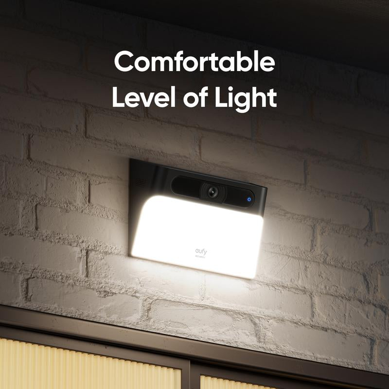 Eufy Security Solar Wall Light Cam S120 - 2K Wireless Outdoor Security Camera with Forever Power and Motion Activated Lighting