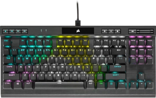 CORSAIR K70 RGB Tenkeyless Mechanical Gaming Keyboard with CHERRY MX SPEED Switches, Aluminum Frame, Per-Key RGB Backlighting, and Detachable USB-C Cable