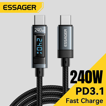 240W USB Type C to USB C Cable 100W PD 3.1 Fast Charging Charger Wire for Iphone 15 Pro Max Macbook Pro Xiaomi Samsung