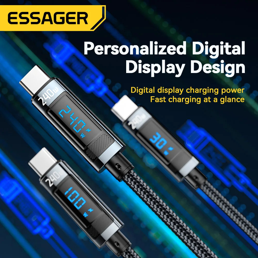 240W USB Type C to USB C Cable 100W PD 3.1 Fast Charging Charger Wire for Iphone 15 Pro Max Macbook Pro Xiaomi Samsung