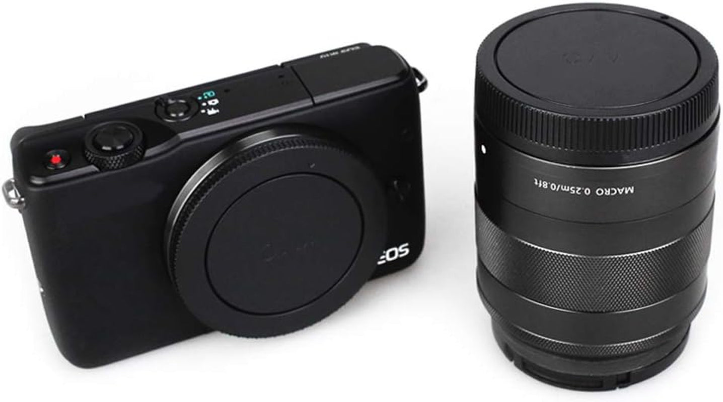 JJC 2-Pack Body and Rear Lens Cap Set for Canon EOS M Series Mirrorless Cameras and EF-M Mount Lenses