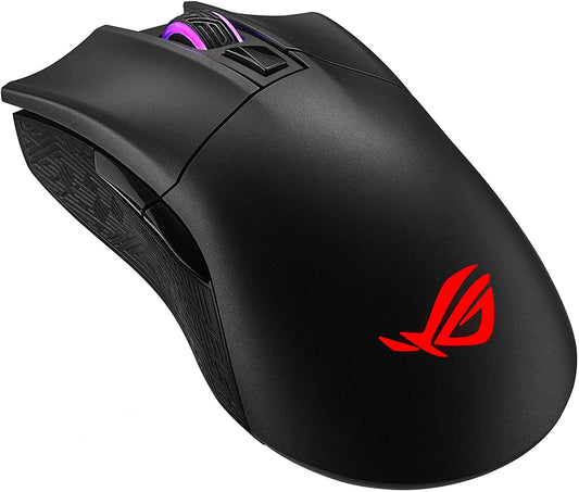 ASUS ROG Gladius II Wireless Optical Gaming Mouse for PC - Right-Hand Grip, 12000 DPI Sensor, 400 IPS, Omron Switches, 6 Programmable Buttons, Aura Sync RGB Lighting, ROG Armoury II