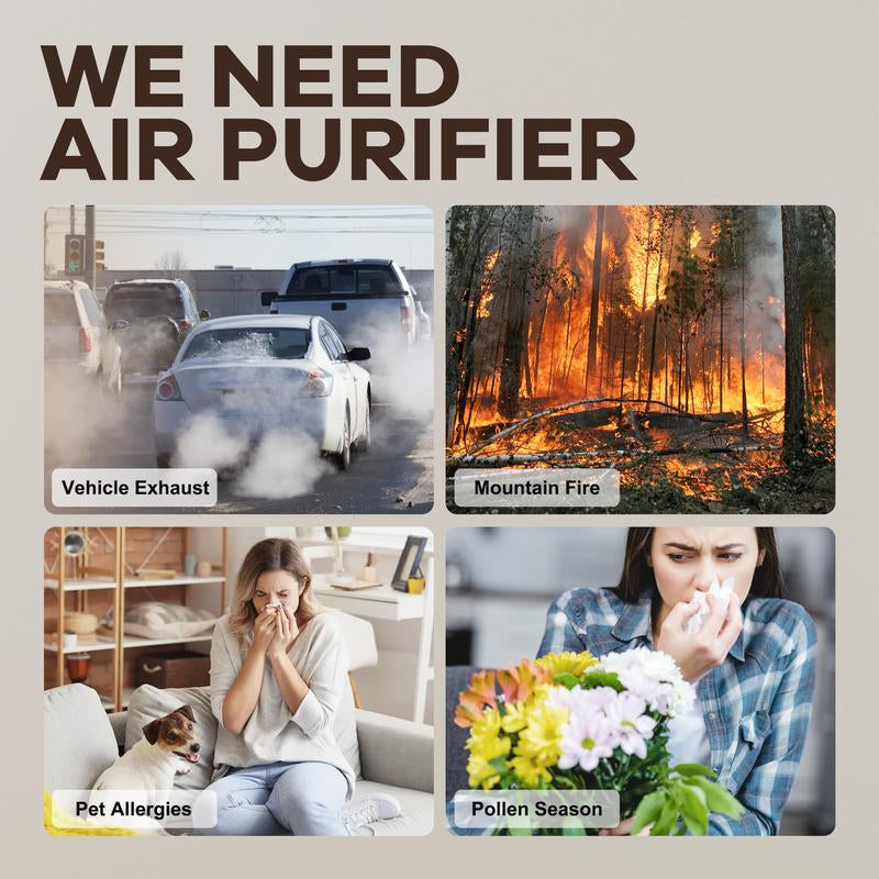 CHIVALZ 2-Pack Portable HEPA Air Purifiers for Home and Bedroom, Designed for Allergy Relief from Pets, Viruses, and Dust with 360° Air Intake System and Sleep Mode