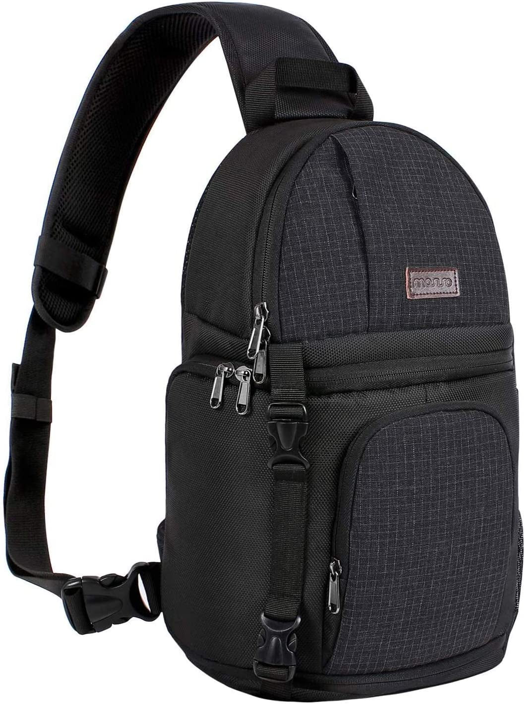 MOSISO Shockproof Camera Sling Bag for DSLR/SLR/Mirrorless Cameras with Tripod Holder and Removable Modular Inserts, Compatible with Canon, Nikon, Sony, and Fuji