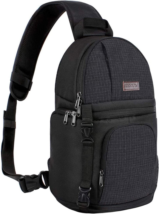 MOSISO Shockproof Camera Sling Bag for DSLR/SLR/Mirrorless Cameras with Tripod Holder and Removable Modular Inserts, Compatible with Canon, Nikon, Sony, and Fuji