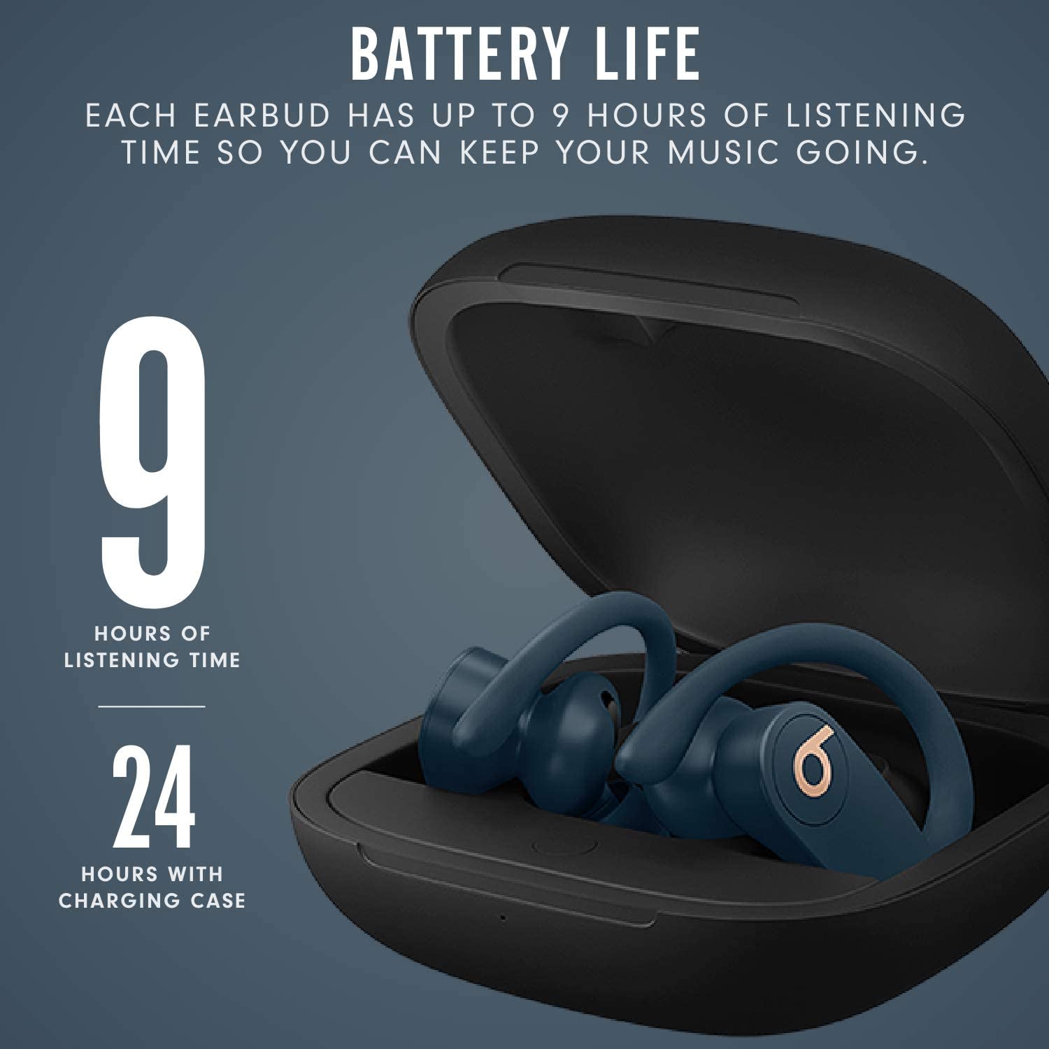 Beats Powerbeats Pro Wireless Earbuds - Apple H1 Headphone Chip, Class 1 Bluetooth Headphones, 9 Hours of Listening Time, Sweat Resistant, Built-In Microphone - Navy
