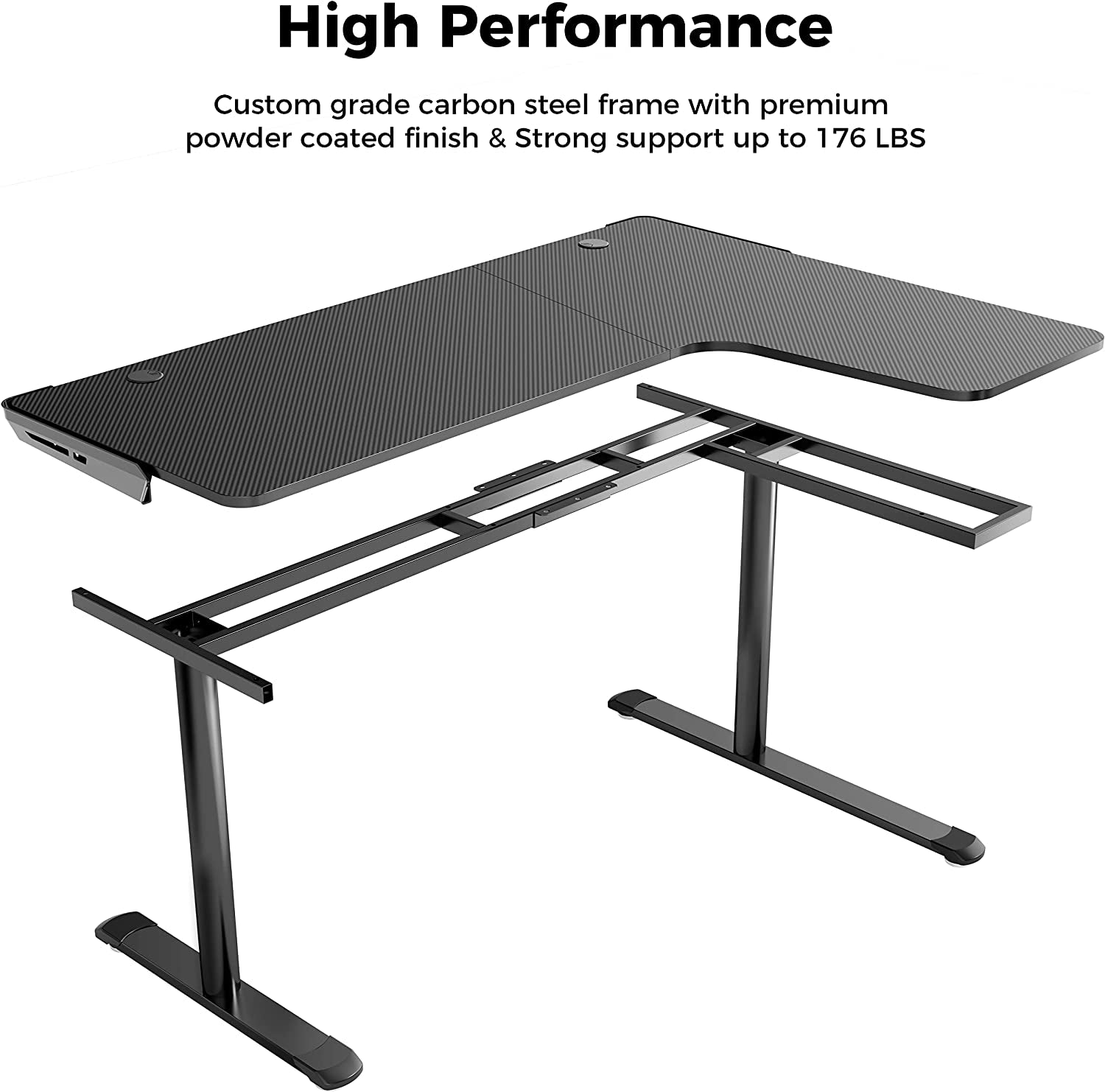 Eureka Ergonomic L-Shaped Gaming Desk, 60-Inch Home Office Corner PC Table with Mouse Pad and Cable Management, Space-Saving Design, Easy Assembly, Right Black