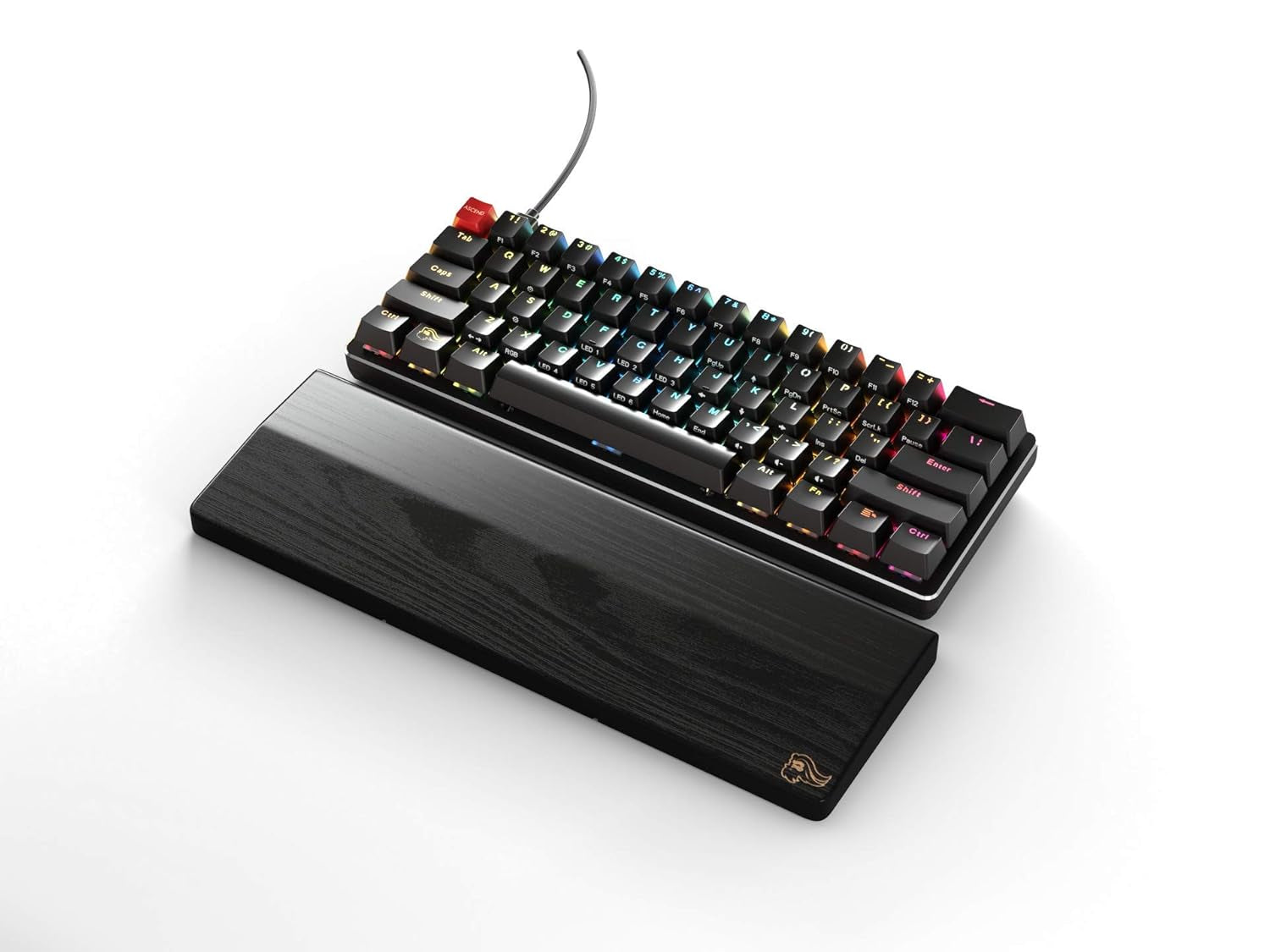 Glorious GMMK 60% Compact Mechanical Gaming Keyboard - USB-C Wired with RGB Hot-Swappable Switches and Keycaps - Black Metal Top Plate