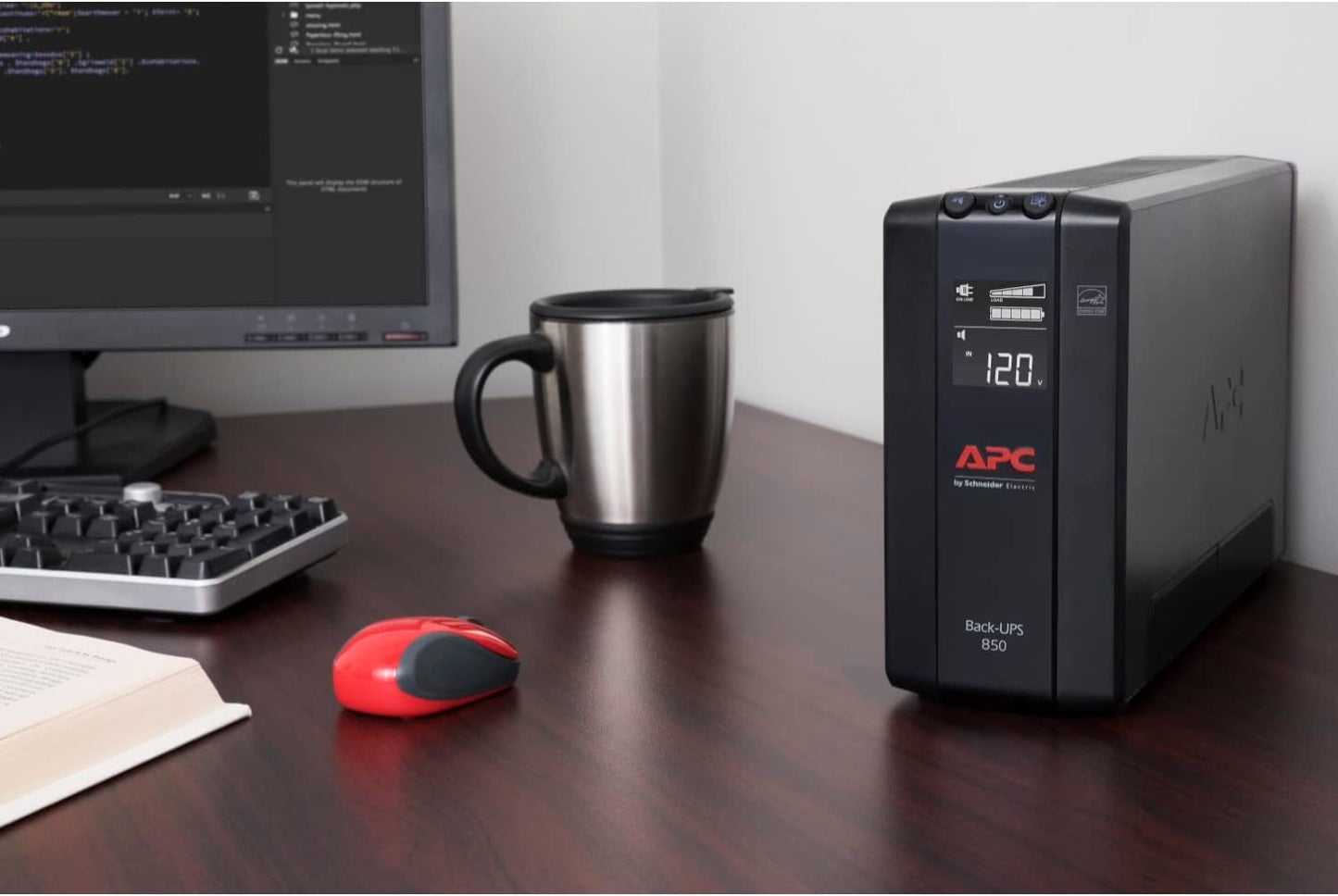 APC Battery Backup Surge Protector, BX850M Backup Battery Power Supply, AVR, Dataline Protection,12.2 X 3.58 X 7.48 Inches (Black)