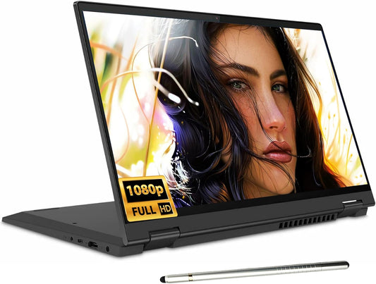 Lenovo Flex 5 14" 2-in-1 Touchscreen Laptop with AMD Ryzen 7 4700U, FHD IPS Display, Backlit Keyboard, Fingerprint Reader, Woov Sleeve Included, Windows 10, Black (8GB RAM | 1024GB SSD)