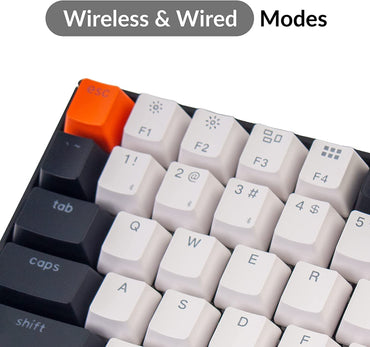 Keychron K2 V2 75% Hot-Swappable Mechanical Keyboard - Bluetooth Wireless & USB Wired - Gateron G Pro Brown Switches - Double-Shot Keycaps - RGB Backlit - 84-Key Layout for Mac and Windows