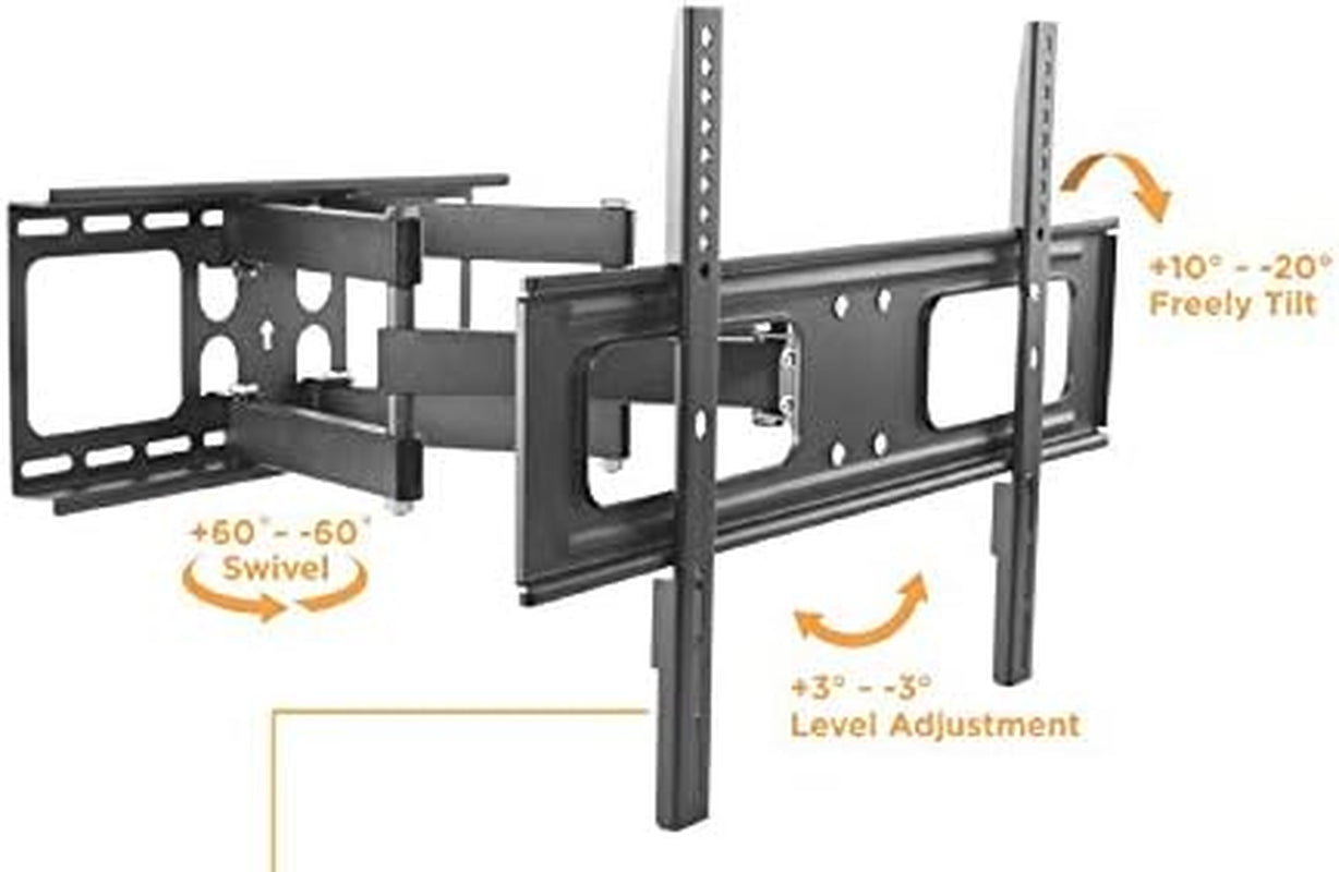 Mount Plus MP-LPA36-466W Outdoor Dual Arm Full Motion Weatherproof Wall Mount for 37” to 80” TVs (Max VESA 600x400)