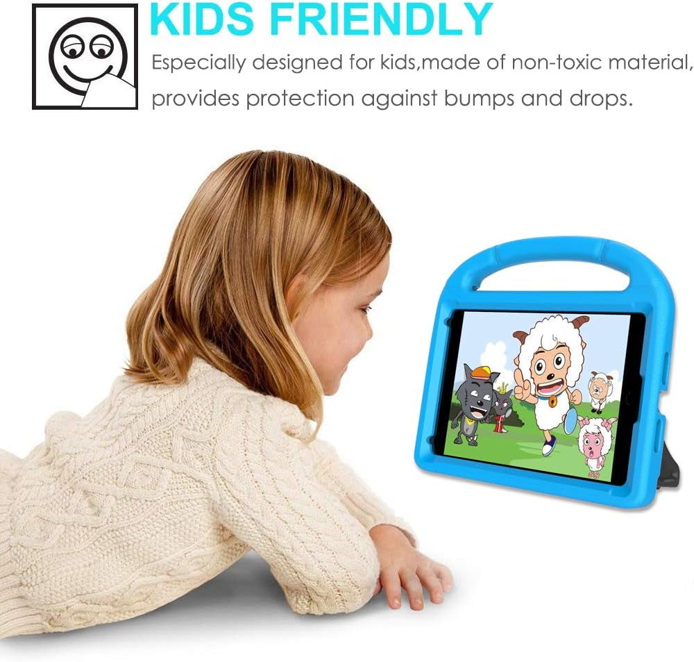 SUPLIK Kids Case for Ipad Mini 5/4/3/2/1 (7.9"), Durable Shockproof Protective Handle Bumper Stand Cover with 2*Screen Protectors for 7.9 Inch Apple Ipad Mini 5Th/4Th/3Rd/2Nd/1St Generation, Blue