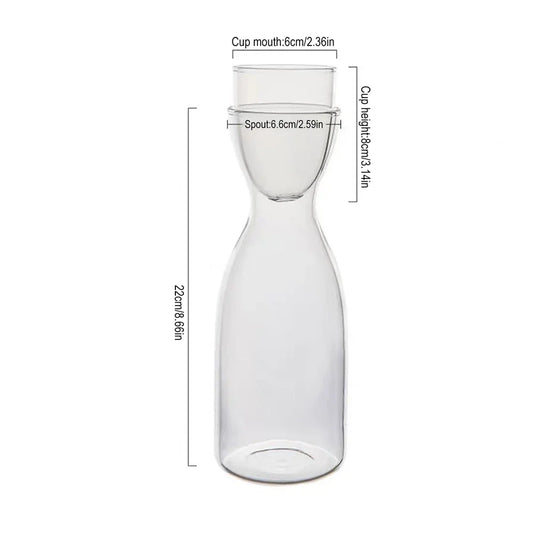 600Ml Water Carafe Glass Kettle Set Cold Hot Water Bottle Cup Set Teacup Juice Pot Bedside Pitcher Carafe for Milk Beverage Tea