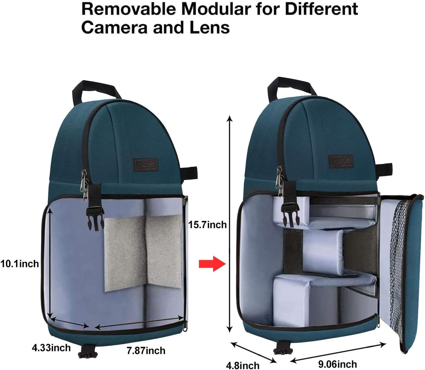 MOSISO Professional Camera Sling Bag for DSLR/SLR/Mirrorless Cameras, Shockproof Photography Backpack with Tripod Holder and Removable Modular Inserts, Compatible with Canon, Nikon, Sony, and Fuji