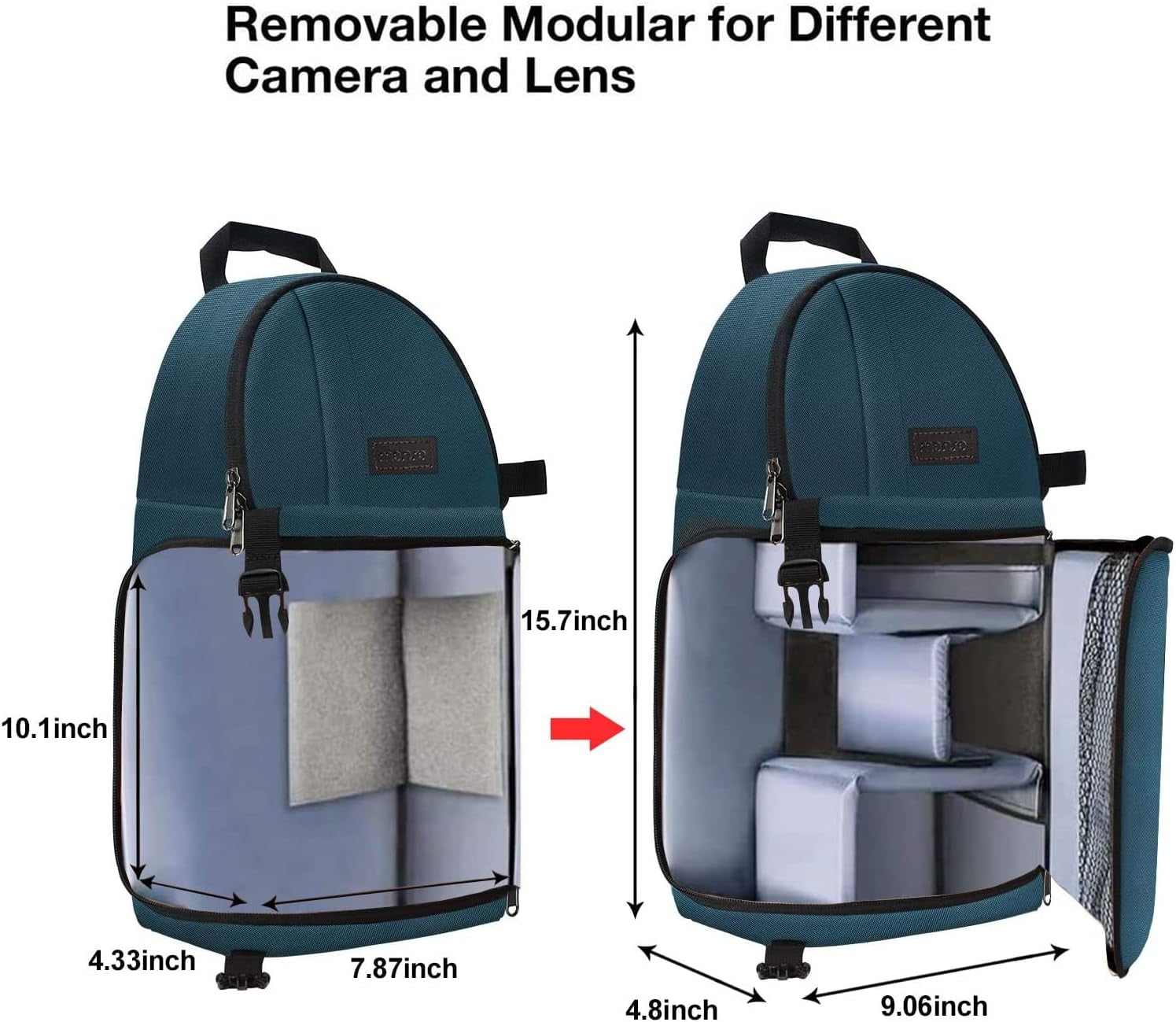 MOSISO Professional Camera Sling Bag for DSLR/SLR/Mirrorless Cameras, Shockproof Photography Backpack with Tripod Holder and Removable Modular Inserts, Compatible with Canon, Nikon, Sony, and Fuji