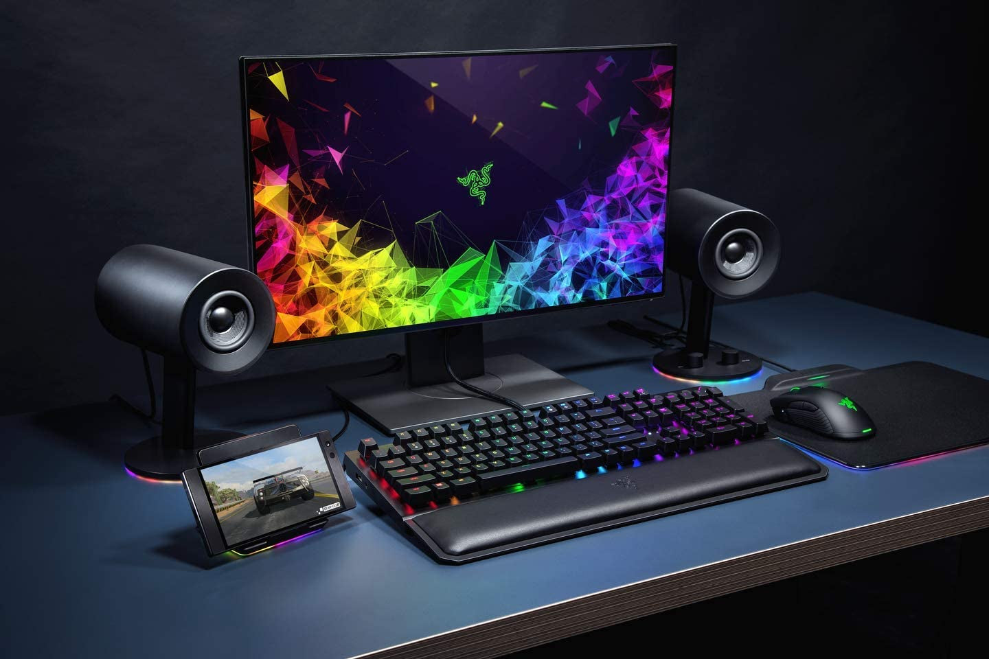 Razer Nommo Chroma 2.0 PC Gaming Speakers - Custom Woven 3" Glass Fiber Drivers, Rear-Facing Bass Ports, Adjustable Bass Control with Automatic Gain, Chroma Enabled, Black