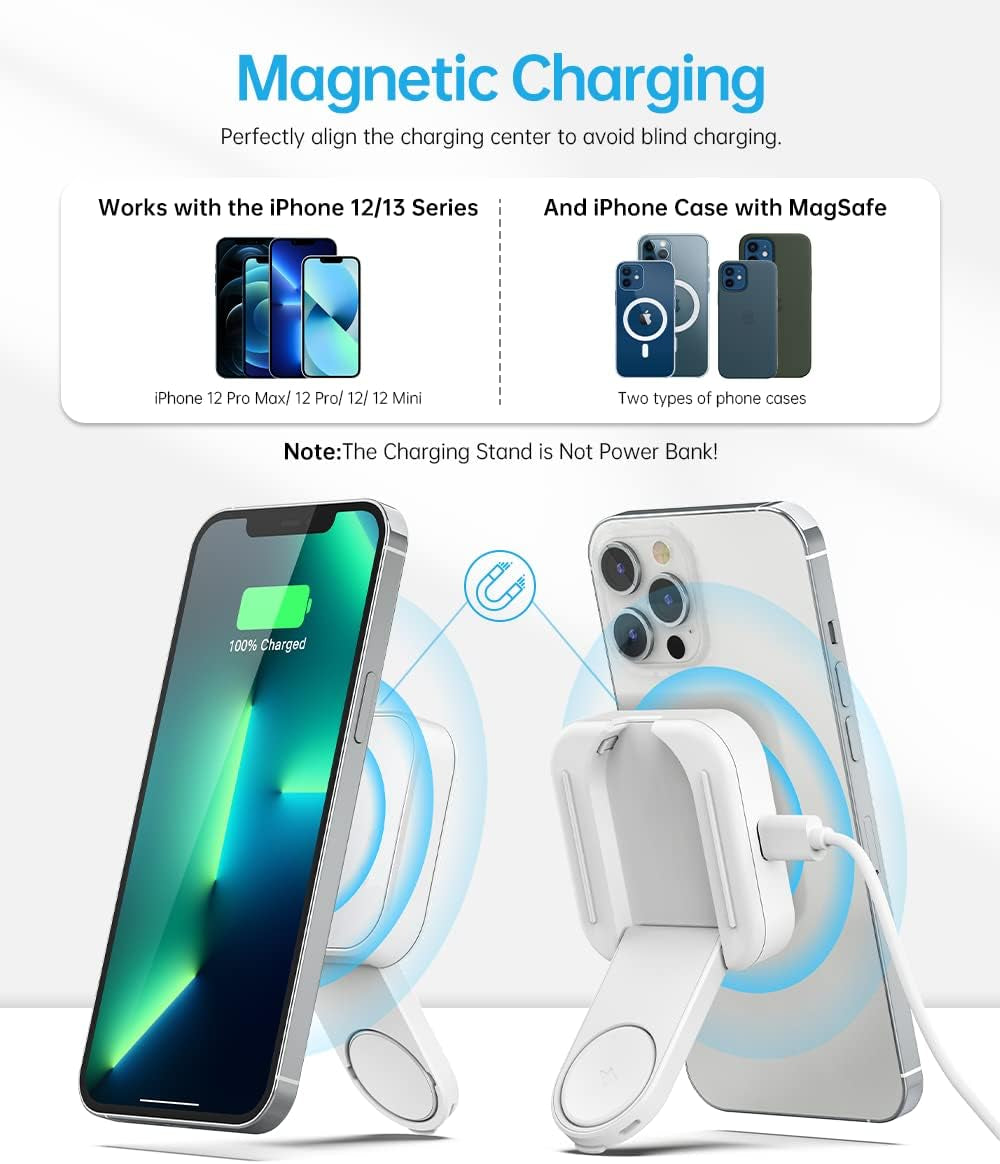 Murcia 2-in-1 Magnetic Wireless Charger and Folding Dual Fast Charging Station for iPhone 13/12 Series and Apple Watch SE/7/6/5/4/3/2/1