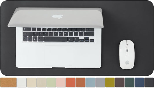 Compact Dual-Sided Cork Desk Mat - Versatile Desk Pad for Home and Office - Ideal for Mouse Usage and Desk Organization (Black, 23.6" x 11.8")