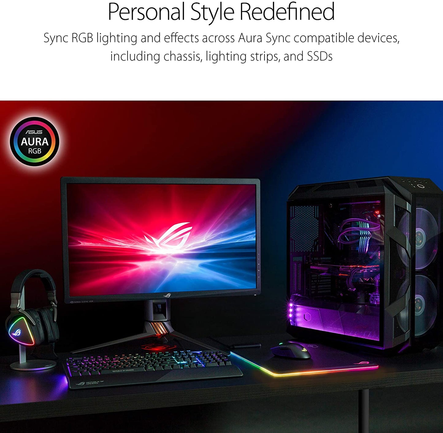 ASUS ROG Gladius II Wireless Optical Gaming Mouse for PC - Right-Hand Grip, 12000 DPI Sensor, 400 IPS, Omron Switches, 6 Programmable Buttons, Aura Sync RGB Lighting, ROG Armoury II