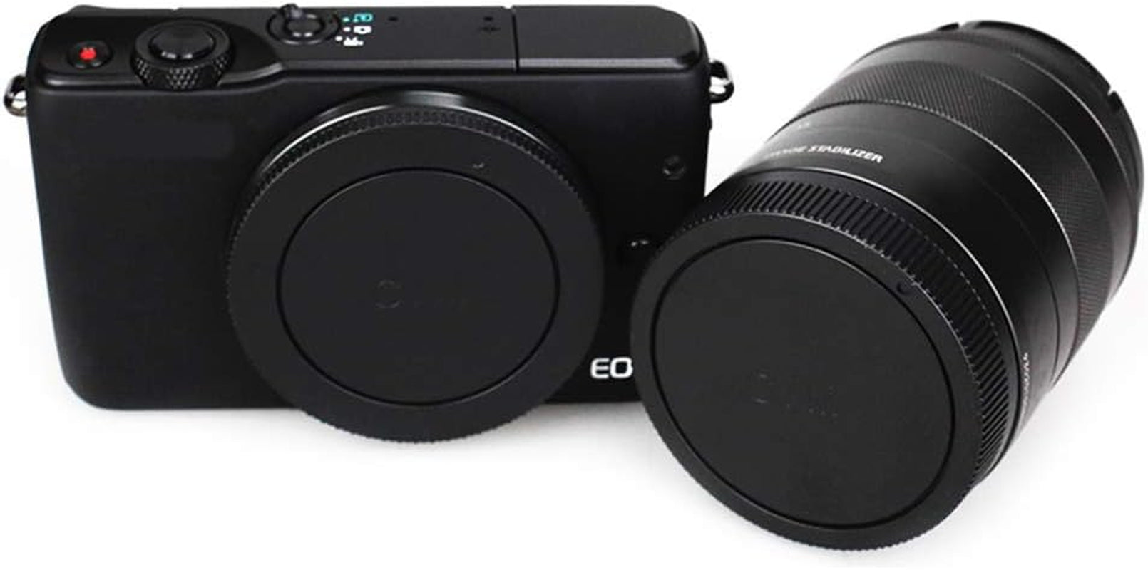 JJC 2-Pack Body and Rear Lens Cap Set for Canon EOS M Series Mirrorless Cameras and EF-M Mount Lenses