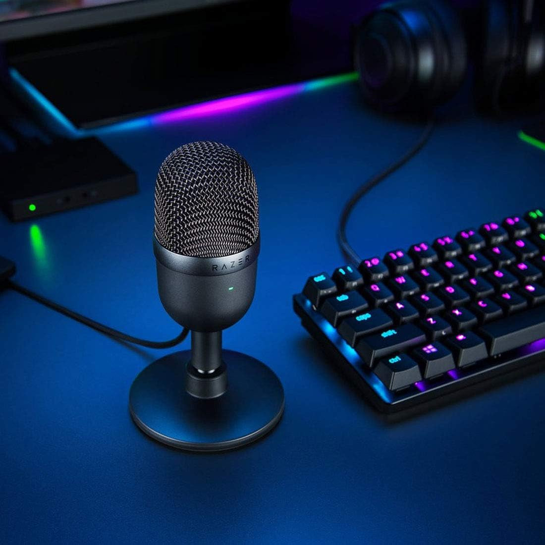Razer Seiren Mini USB Condenser Microphone for Professional Streaming and Gaming - Superior Recording Quality with Supercardioid Pickup Pattern - Adjustable Stand and Shock Resistance - Classic Black