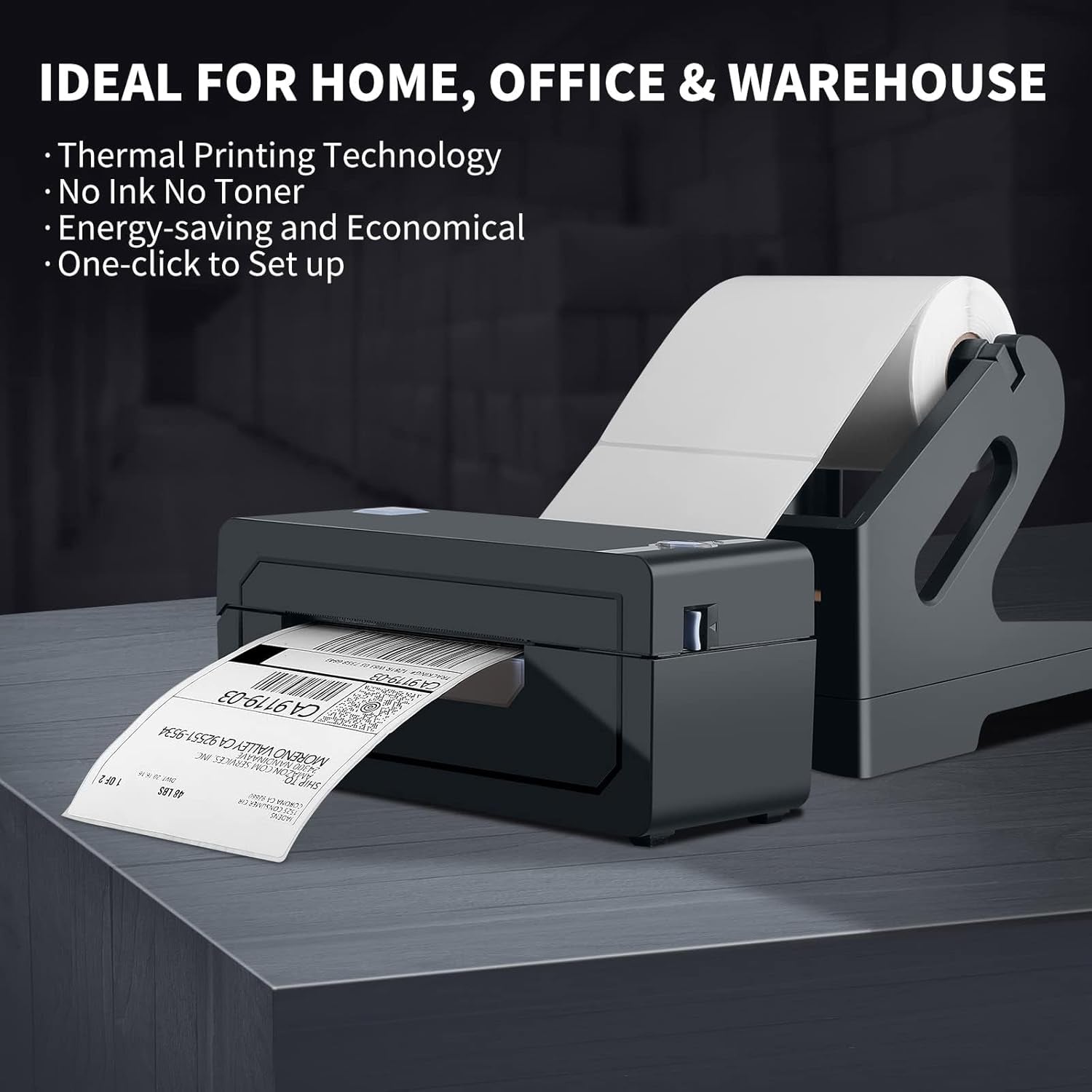 JADENS Bluetooth Thermal Shipping Label Printer – Wireless 4X6 Shipping Label Printer, Compatible with Android&Iphone and Windows, Widely Used for Ebay, Amazon, Shopify, Etsy, USPS