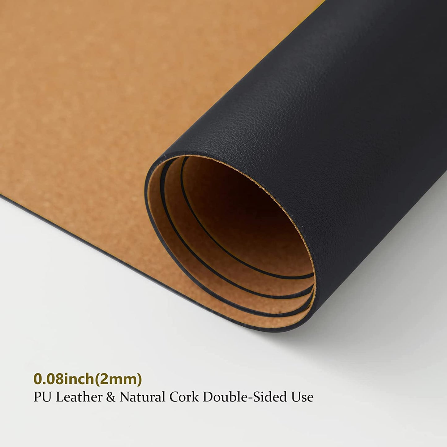 Compact Dual-Sided Cork Desk Mat - Versatile Desk Pad for Home and Office - Ideal for Mouse Usage and Desk Organization (Black, 23.6" x 11.8")