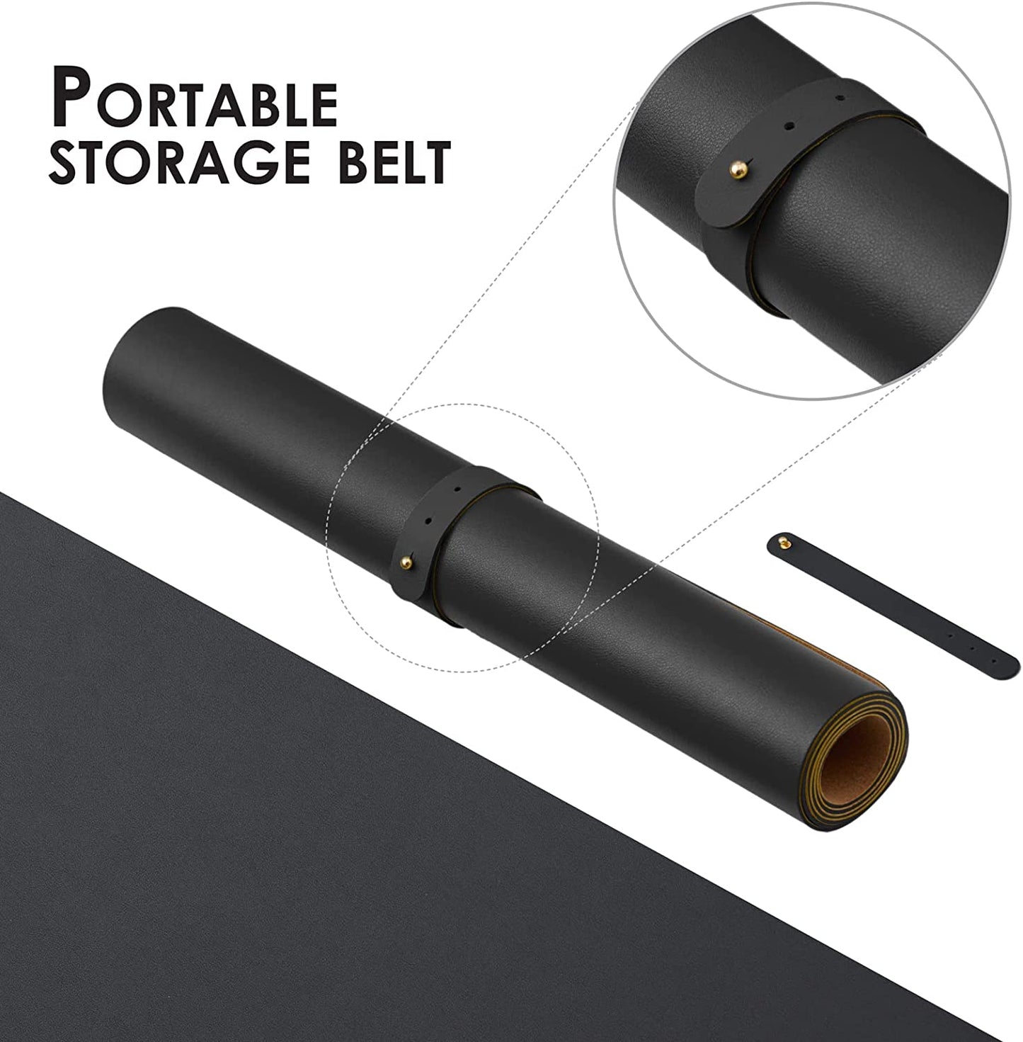 Compact Dual-Sided Cork Desk Mat - Versatile Desk Pad for Home and Office - Ideal for Mouse Usage and Desk Organization (Black, 23.6" x 11.8")