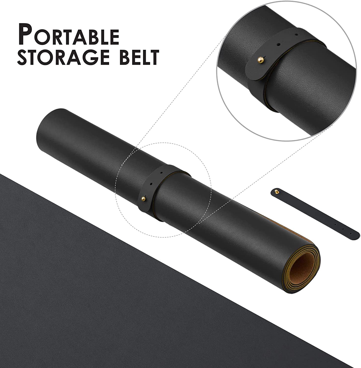 Compact Dual-Sided Cork Desk Mat - Versatile Desk Pad for Home and Office - Ideal for Mouse Usage and Desk Organization (Black, 23.6" x 11.8")