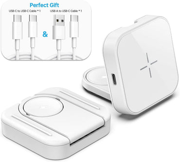 Murcia 2-in-1 Magnetic Wireless Charger and Folding Dual Fast Charging Station for iPhone 13/12 Series and Apple Watch SE/7/6/5/4/3/2/1