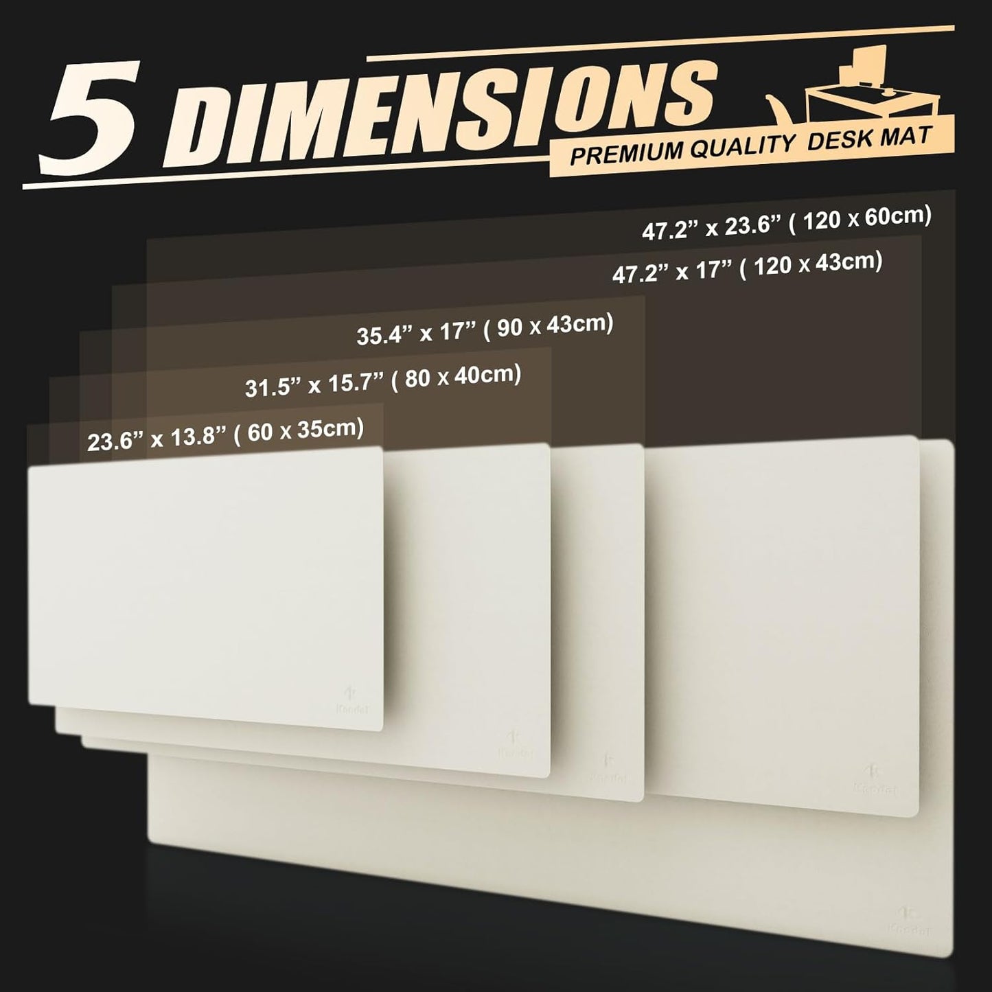 K KNODEL Premium Large Leather Desk Mat for Office Use, Mouse and Keyboard Pad, Computer and Laptop Protector, Writing Blotter (31.5" x 15.7", White)