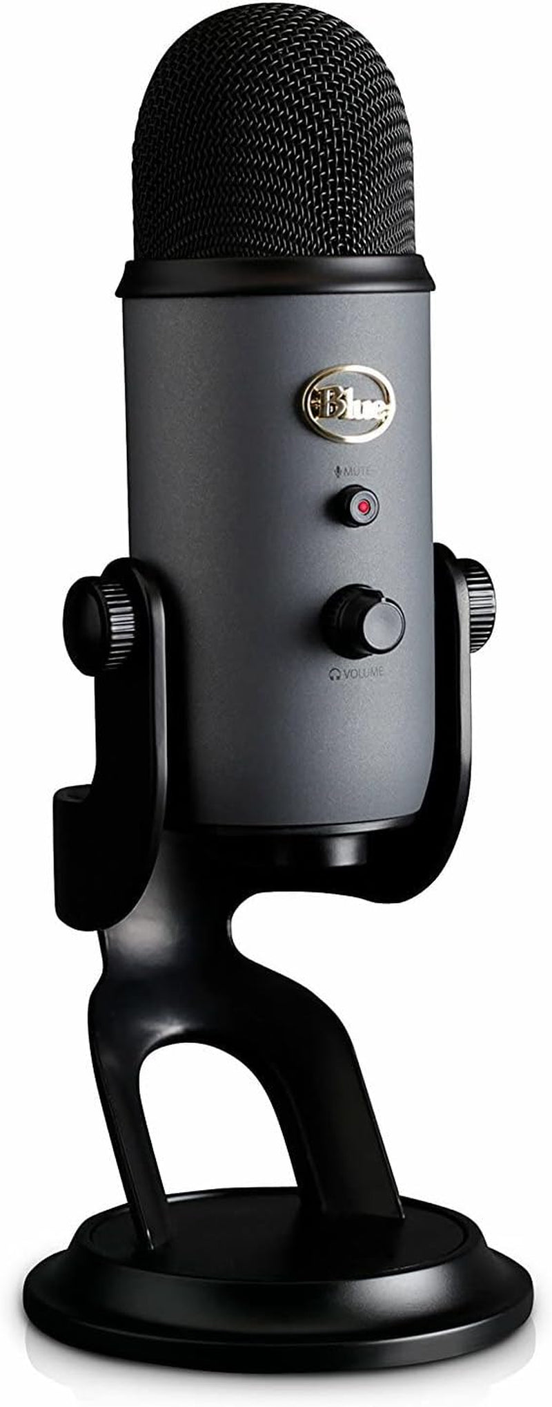 Blue Yeti USB Condenser Microphone for Professional Recording, Streaming, Gaming, and Podcasting on PC and Mac with Blue VO!CE Effects, Adjustable Stand, and Plug-and-Play Capability - Slate