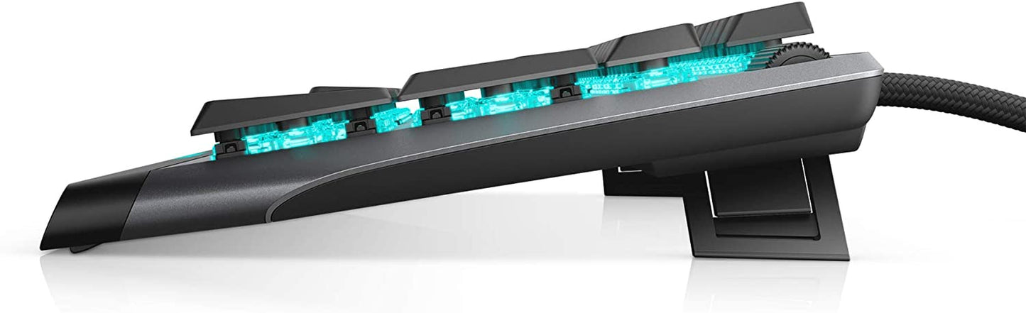 Alienware AW510K Low-Profile RGB Gaming Keyboard with Per-Key RGB LED Backlighting, Media Controls, USB Passthrough, and Cherry MX Low Profile Red Switches