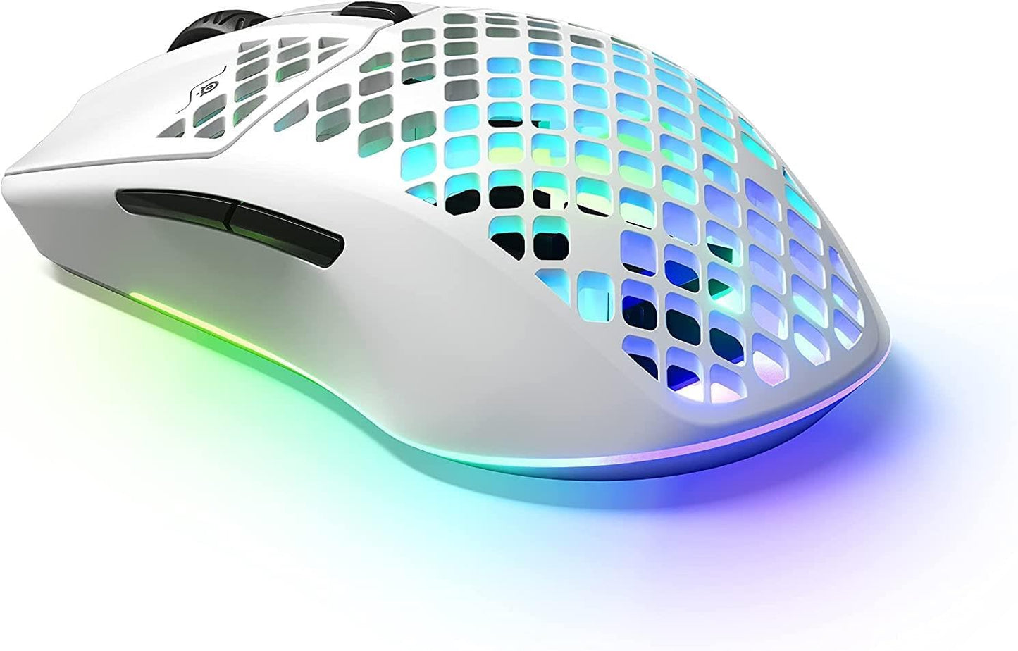 SteelSeries Aerox 3 Wireless Gaming Mouse - Ultra-Lightweight, Water-Resistant Design with RGB Lighting and 18K DPI TrueMove Air Optical Sensor - Snow Edition