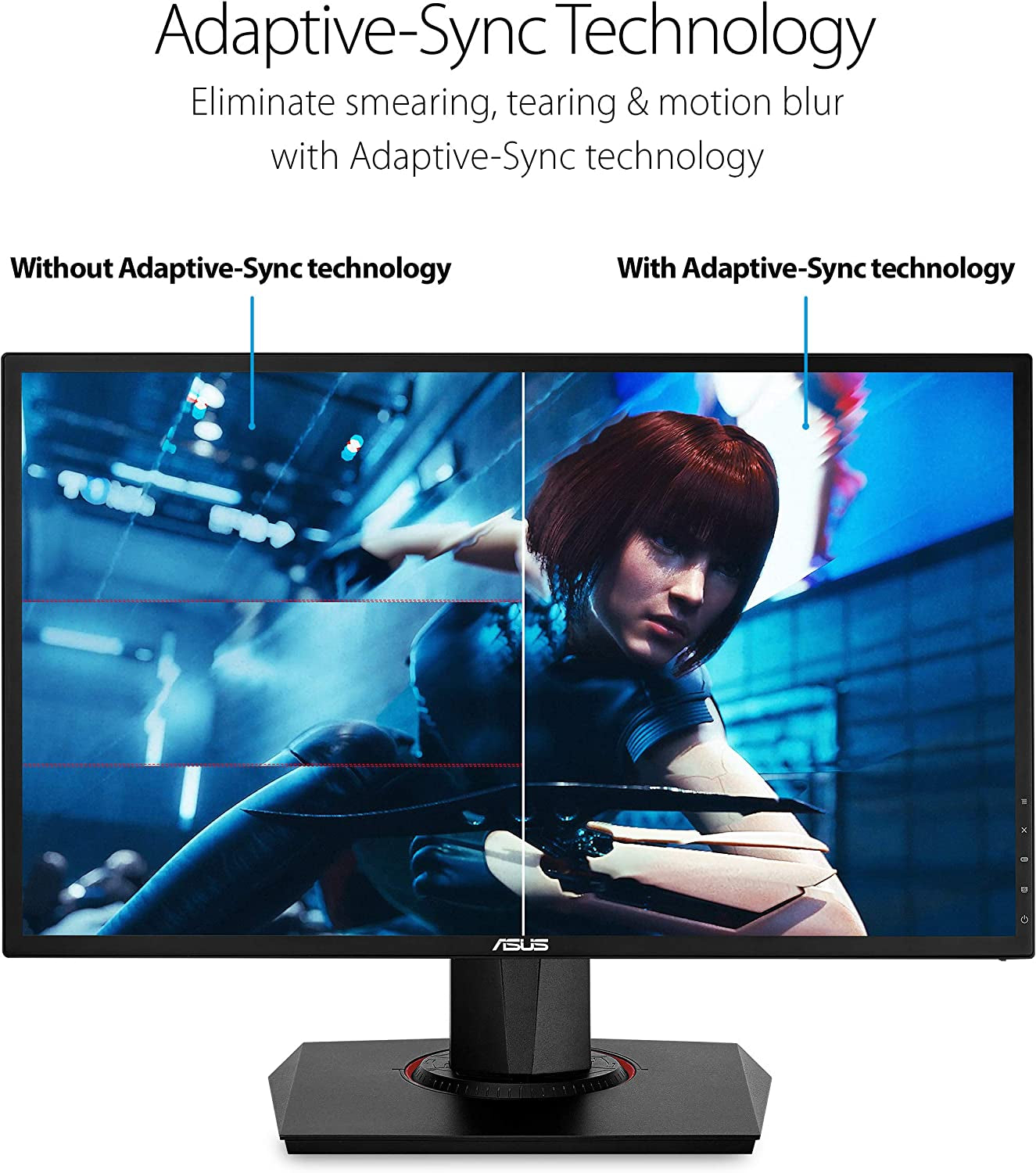 ASUS VG248QG 24-Inch G-SYNC Gaming Monitor, 165Hz, 1080P, 0.5ms Response Time, Eye Care Technology, DisplayPort, HDMI, DVI, Black