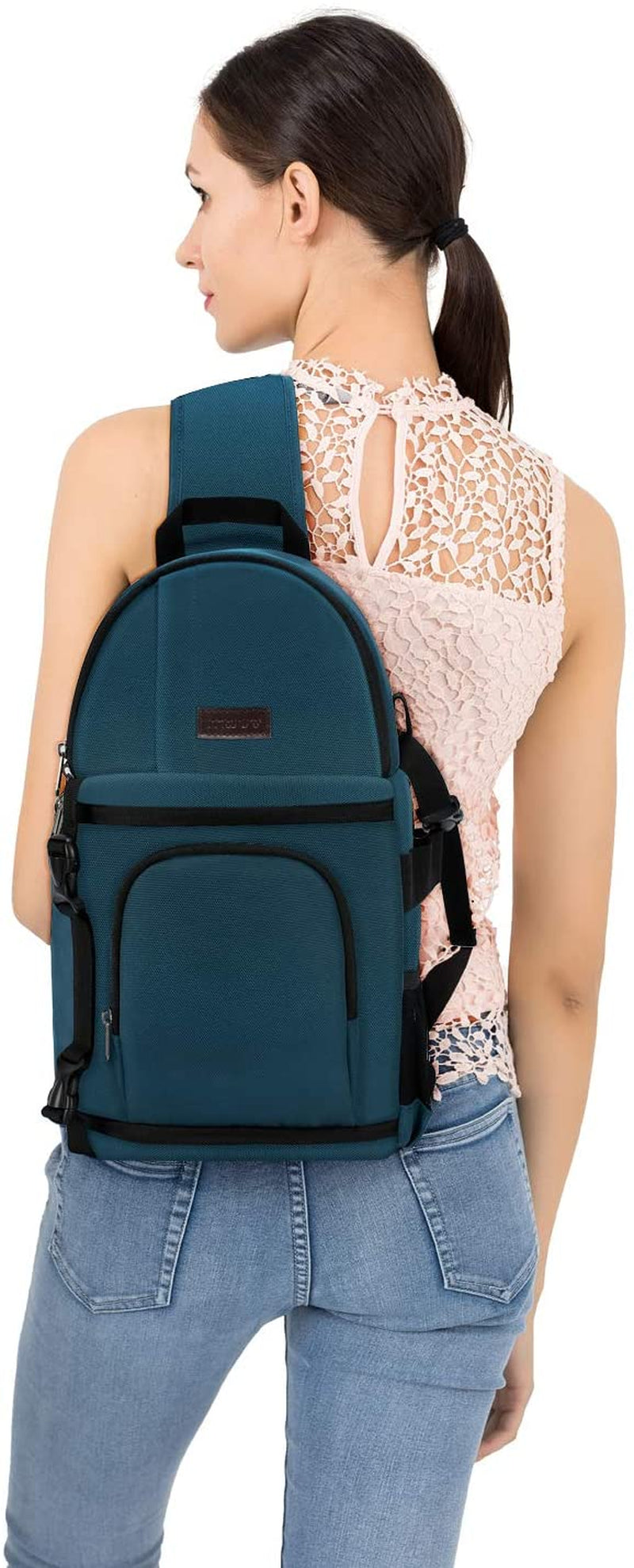MOSISO Professional Camera Sling Bag for DSLR/SLR/Mirrorless Cameras, Shockproof Photography Backpack with Tripod Holder and Removable Modular Inserts, Compatible with Canon, Nikon, Sony, and Fuji