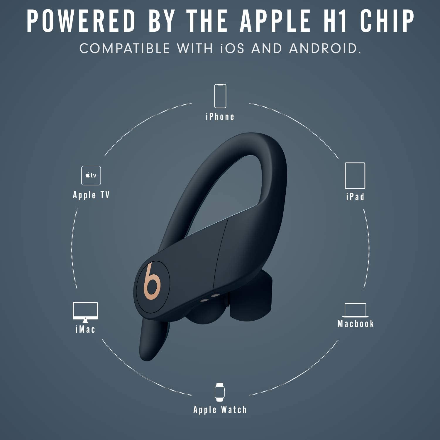 Beats Powerbeats Pro Wireless Earbuds - Apple H1 Headphone Chip, Class 1 Bluetooth Headphones, 9 Hours of Listening Time, Sweat Resistant, Built-In Microphone - Navy