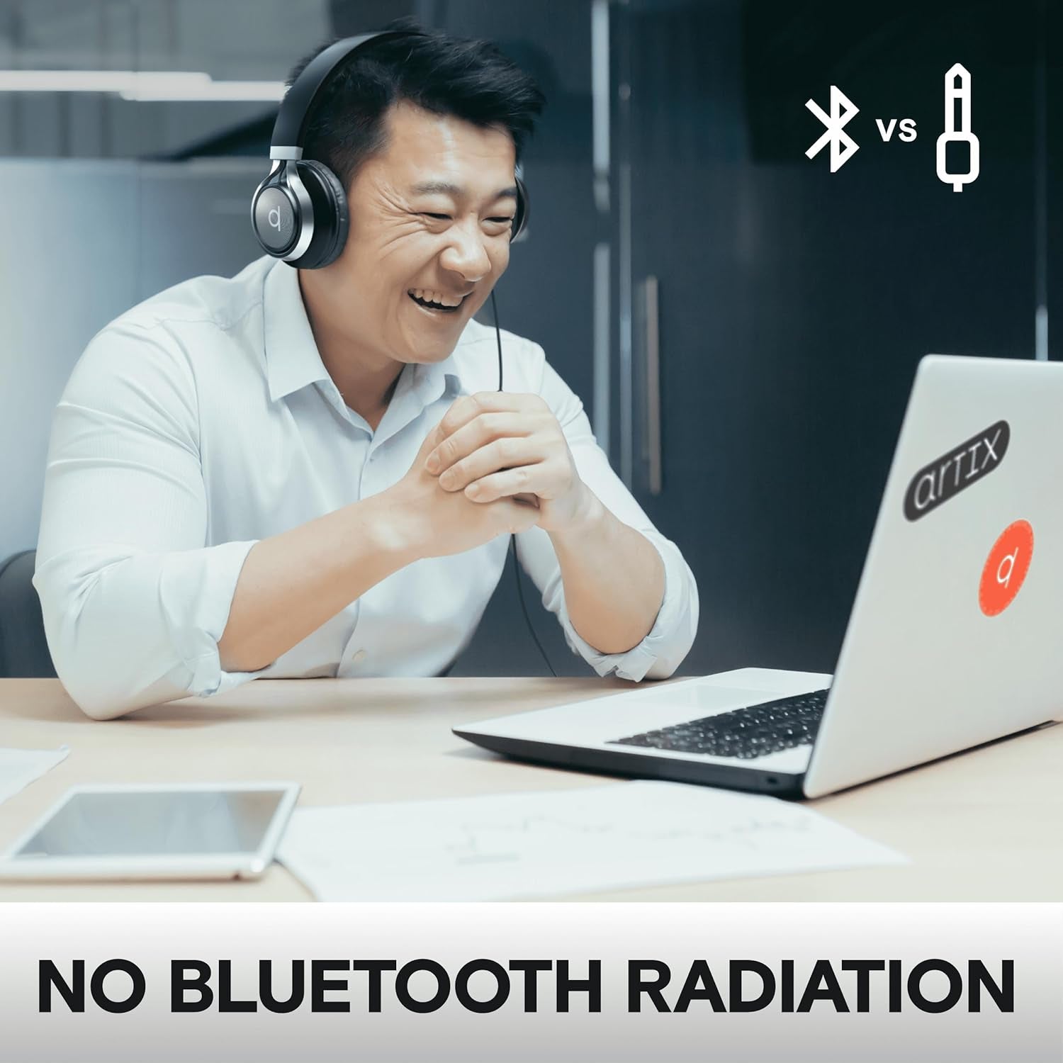 ARTIX CL750 Wired On-Ear Headphones with Microphone and Volume Control - Noise-Isolating, Foldable Design for Computer and Laptop Use, 3.5mm Aux Jack